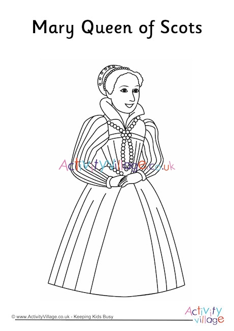 Mary Queen Of Scots Colouring Page