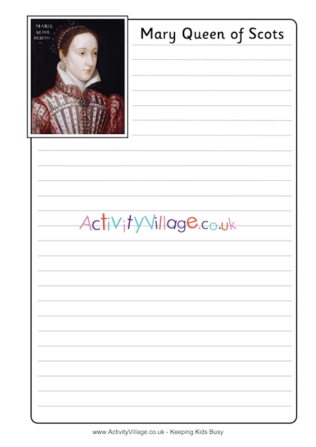 Mary Queen Of Scots Notebooking Page