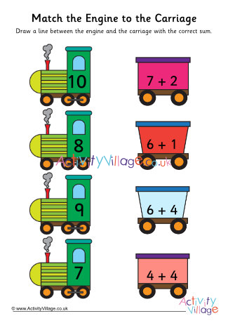 Match The Carriage With The Engine Up To 10 Match The Carriage With The Engine Up To 10