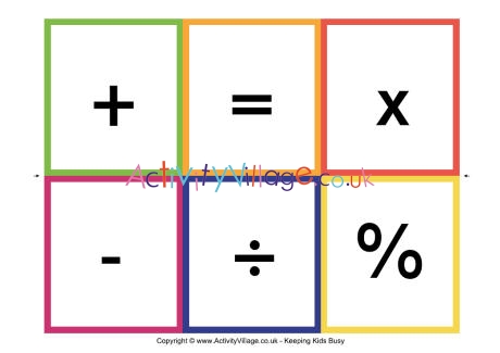 Maths Symbols Cards