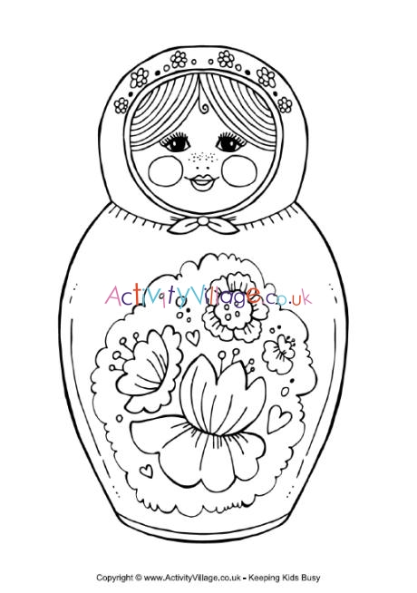 Matryoshka doll colouring page