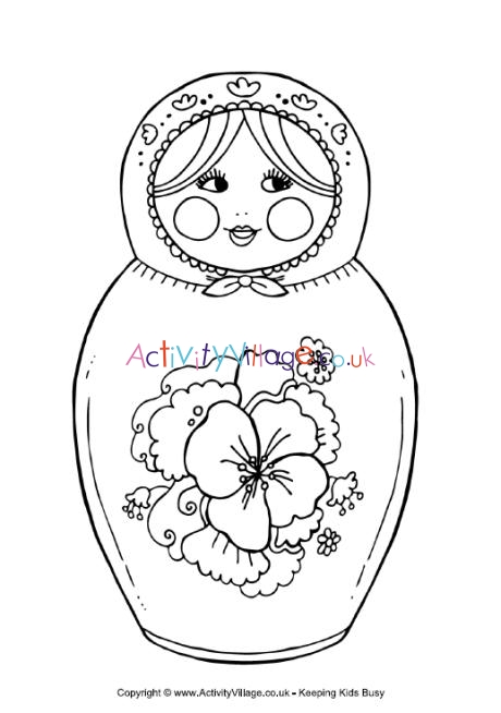 Matryoshka doll colouring page 3