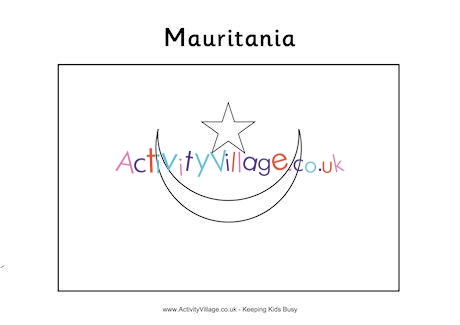 Mauritania Flag Colouring Page