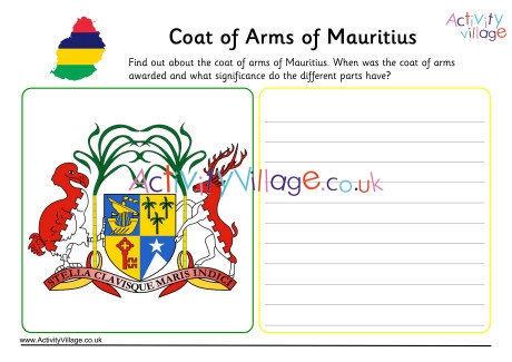 Mauritius Coat Of Arms Worksheet