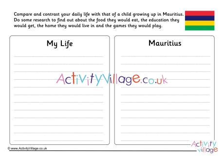 Mauritius Compare And Contrast Worksheet