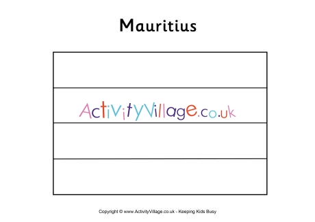 Mauritius flag colouring page