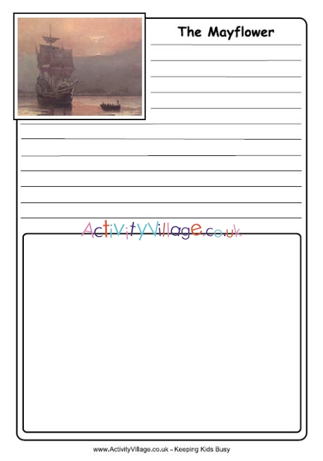 Mayflower notebooking page