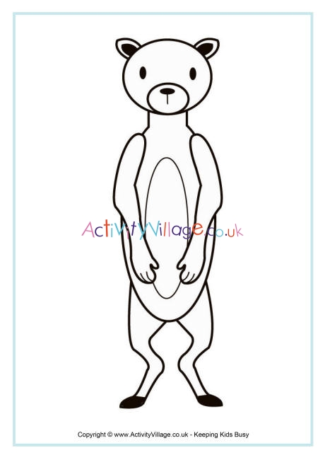 Meerkat colouring page