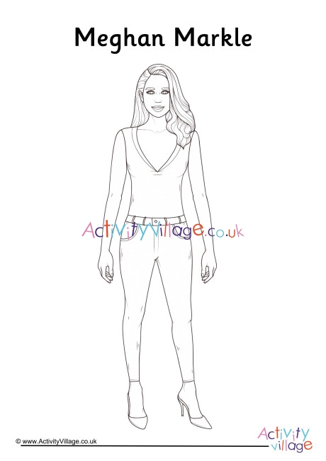 Meghan Markle colouring page 2