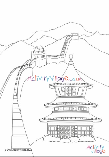 Meng Jiangnu Weeps - colouring page 2