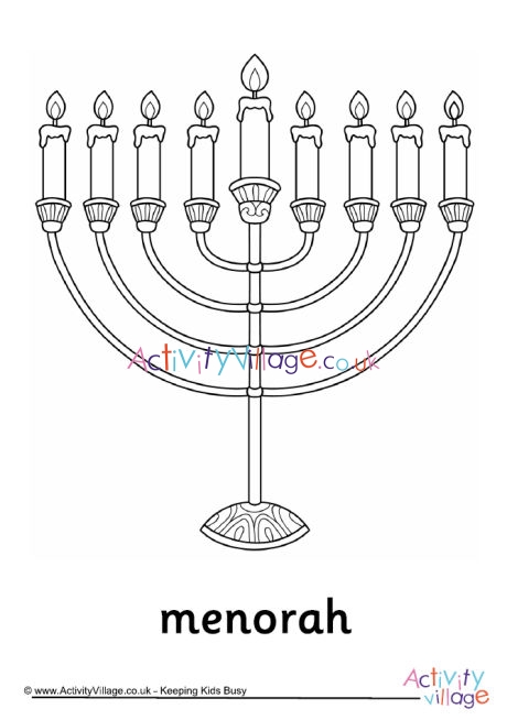 Menorah colouring page