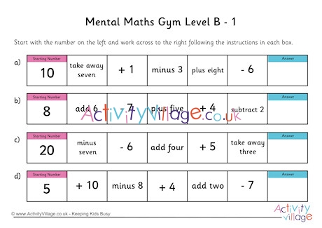 Mental Maths Gym Level B Pack 1