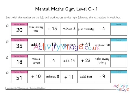 Mental Maths Gym Level C Pack 1