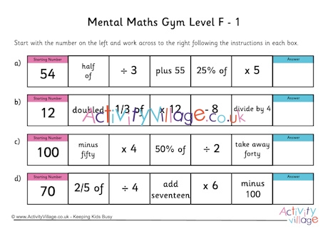 Mental Maths Gym Level F Pack 1