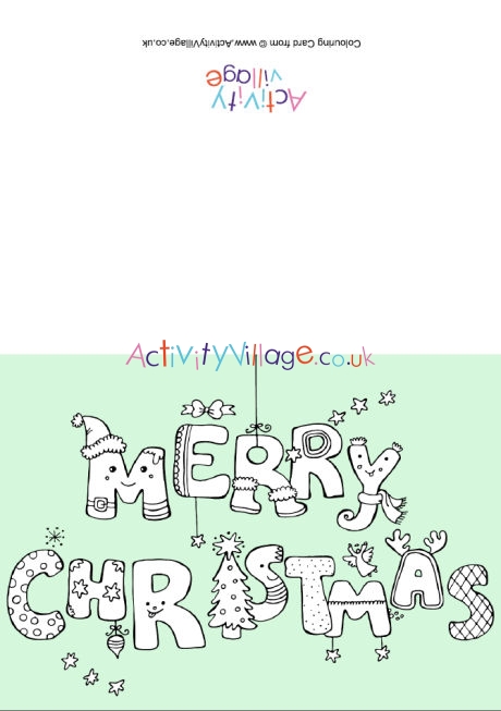 Merry Christmas colour pop colouring card