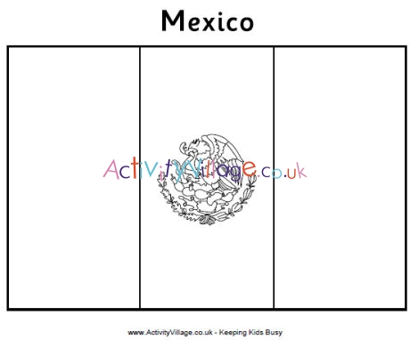 Mexico flag colouring page
