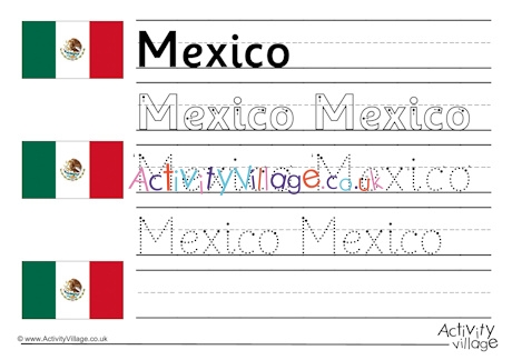 Mexico handwriting worksheet