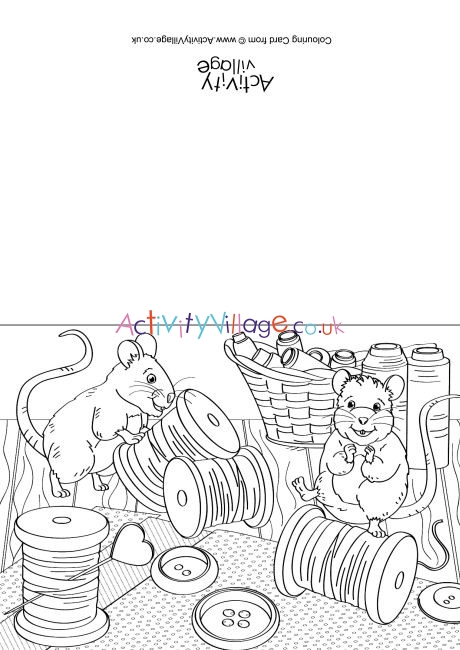 Mice Scene Colouring Card