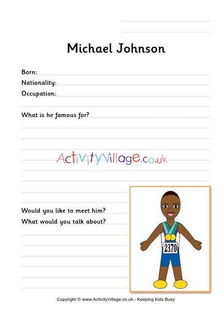 Michael Johnson worksheet 