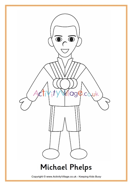 Michael Phelps colouring page