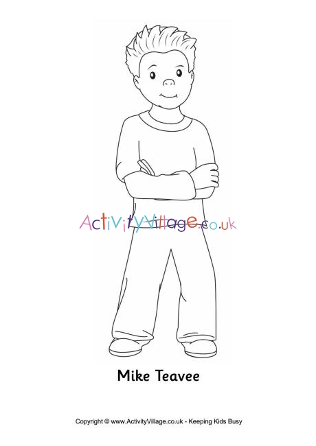 Mike Teavee colouring page