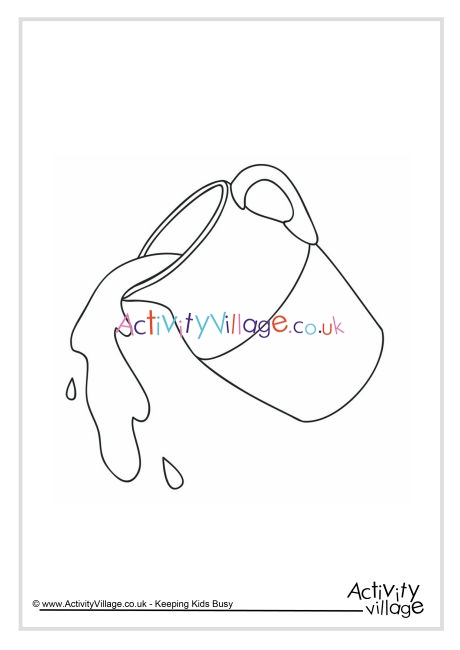 Milk jug colouring page