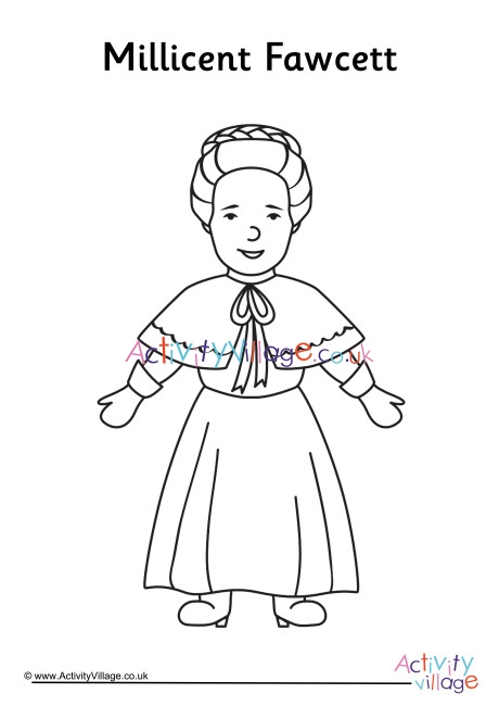 Millicent Fawcett Colouring Page