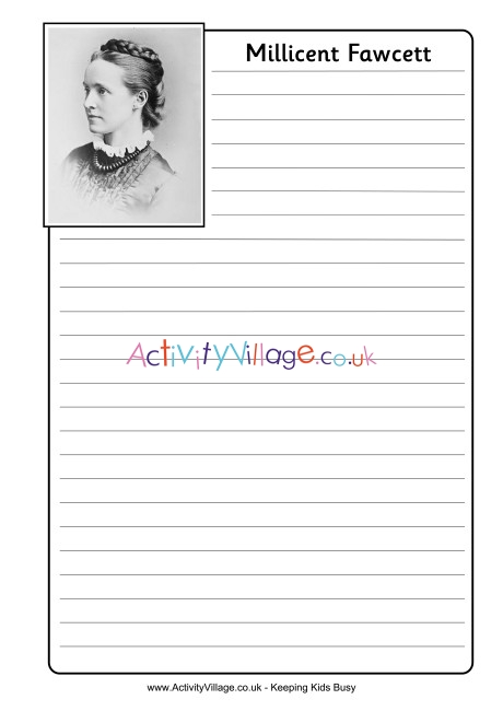 Millicent Fawcett Notebooking Page