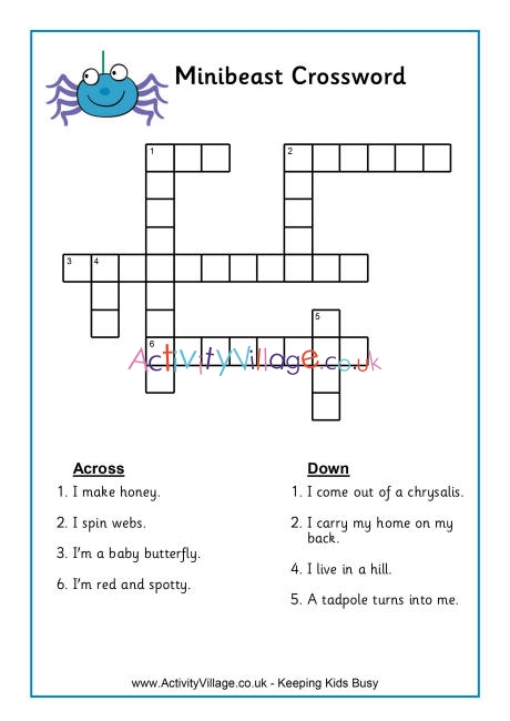 Minibeast crossword