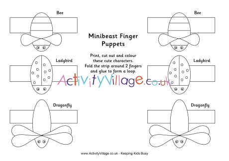 Minibeast finger puppets