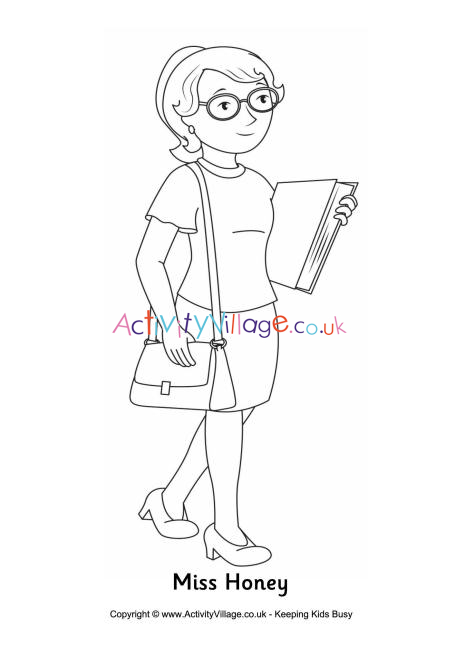 Miss Honey Colouring Page