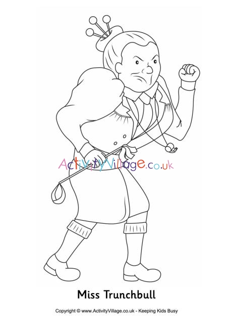Miss trunchbull colouring page