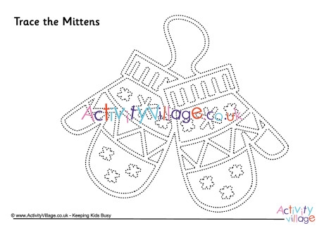 Mittens tracing page