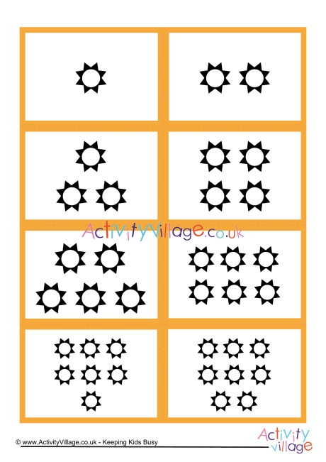 Mix and match counting stars cards 1 to 10