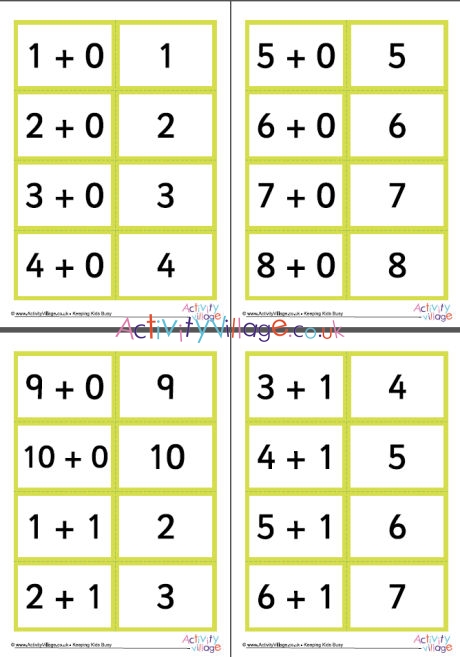 Mix and match number bond cards up to 10