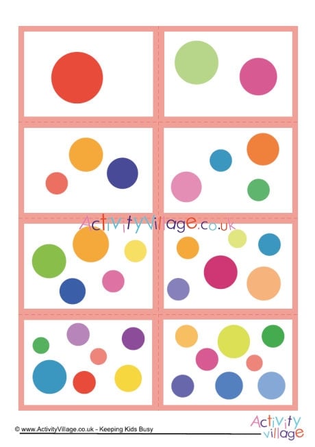 Mix and match number dot cards 0 to 10 set 3