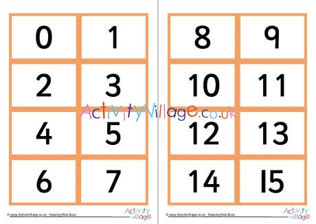 Mix and match number symbol cards 0 to 20