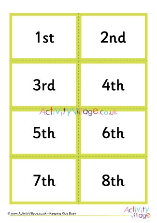 Mix and match ordinal number abbreviation cards