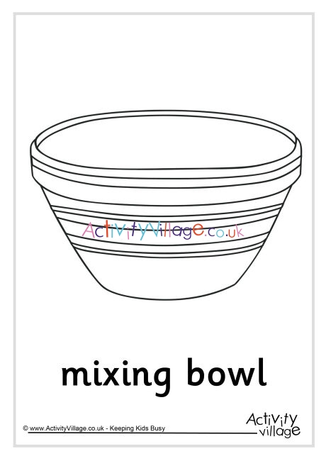 Mixing bowl colouring page