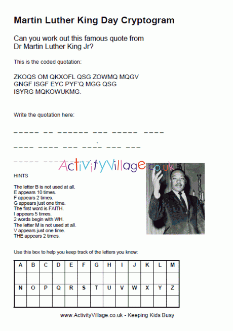 MLK Day cryptogram