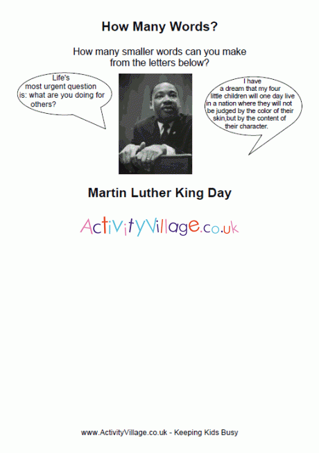 MLK Day puzzle