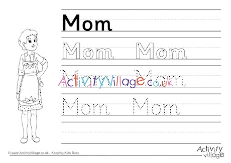 Mom Handwriting Worksheet