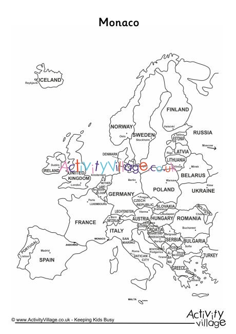 Monaco On Map Of Europe
