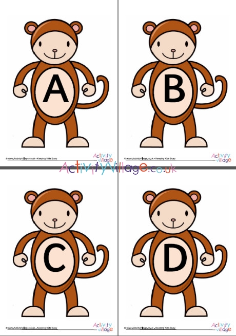 Monkey alphabet posters
