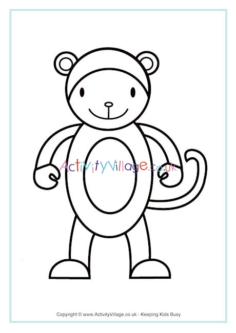 Monkey Colouring Page 3