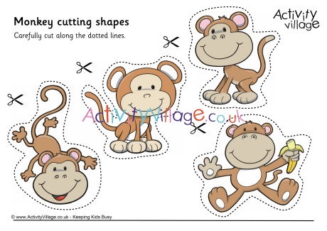 Monkey cutting shapes
