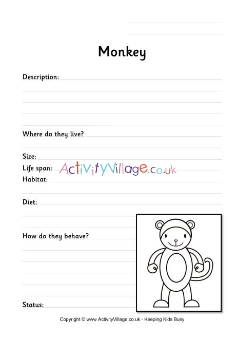 Monkey worksheet