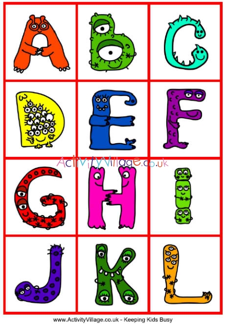 Monster alphabet cards