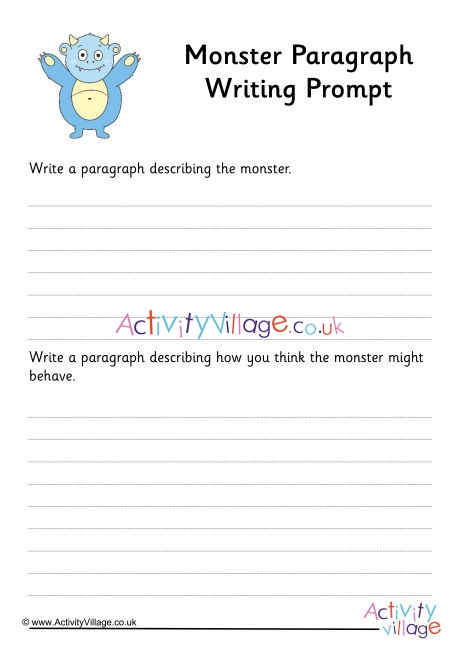 Monster Paragraph Writing Prompt