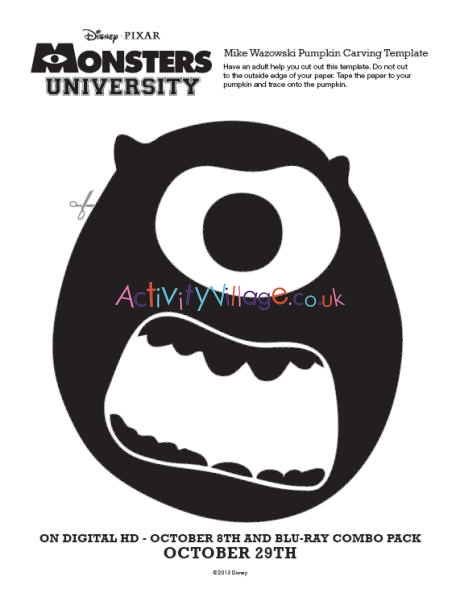 Monsters university - pumpkin carving template